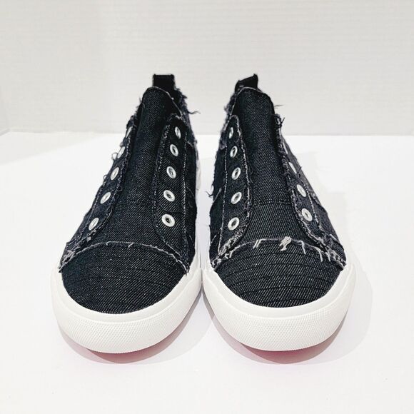 Corkys Babalu Sneakers Women's Size 12 Black Distressed Slip On Canvas Shoes EUC - Picture 4 of 12